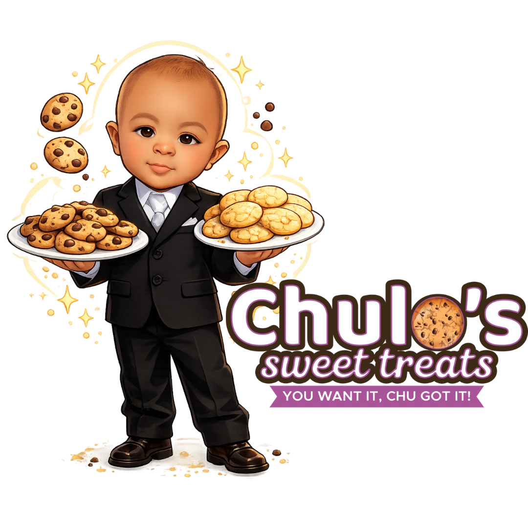 Chulo mascot holding two plates of cookies